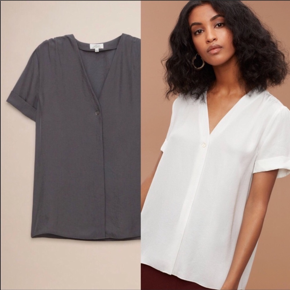 Aritzia Wilfred Nobel Blouse Long Sleeve-Eggplant